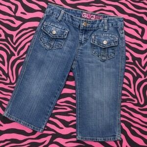 Y2K Blue Jean Vintage Low Rise Bermuda Shorts Summer Size‎ 3